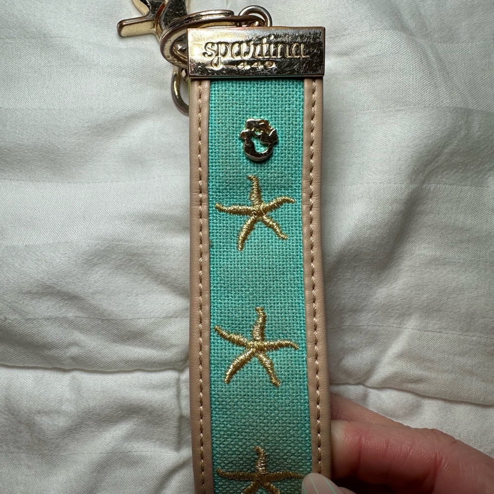 Spartina 449 Teal and Gold Starfish Keychain